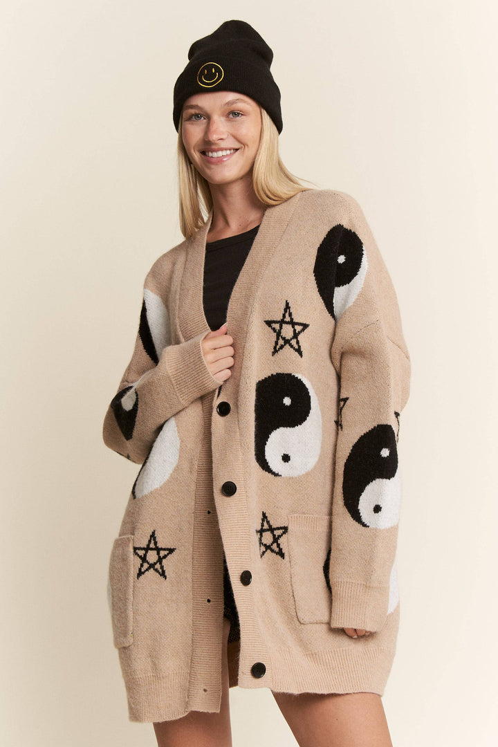 YIN YANG STAR KNIT CARDIGAN