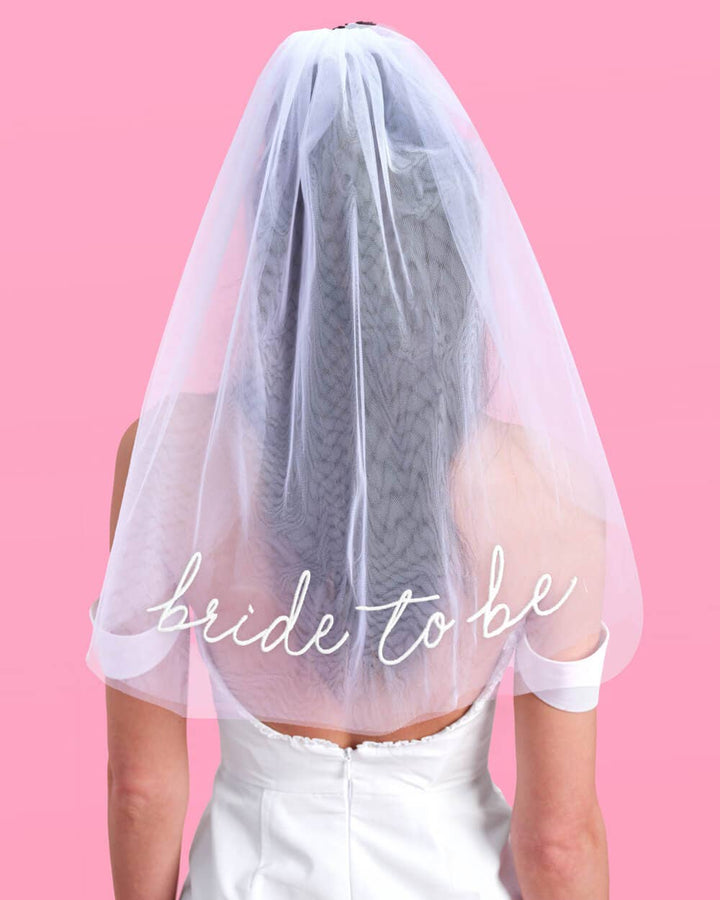 Bride To Be Embroidered Veil, Bachelorette Party