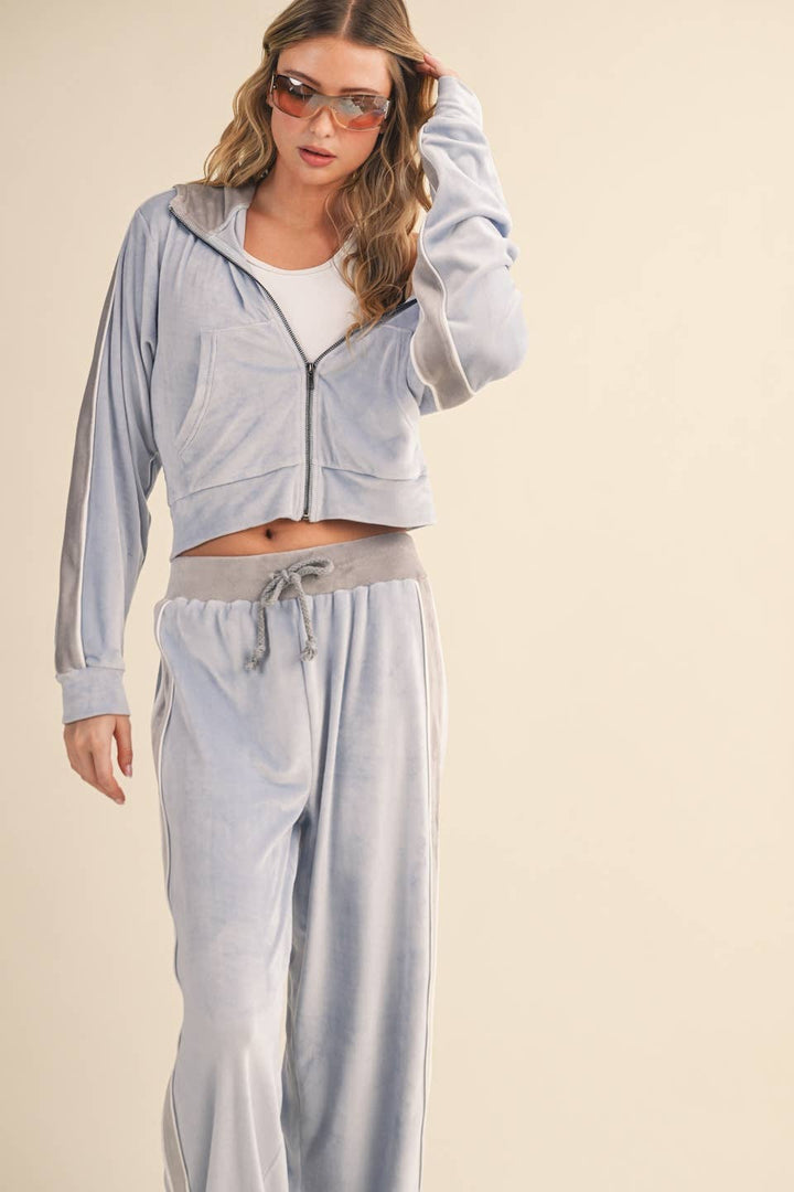 Velour Tracksuit Side Stripe - JACKET