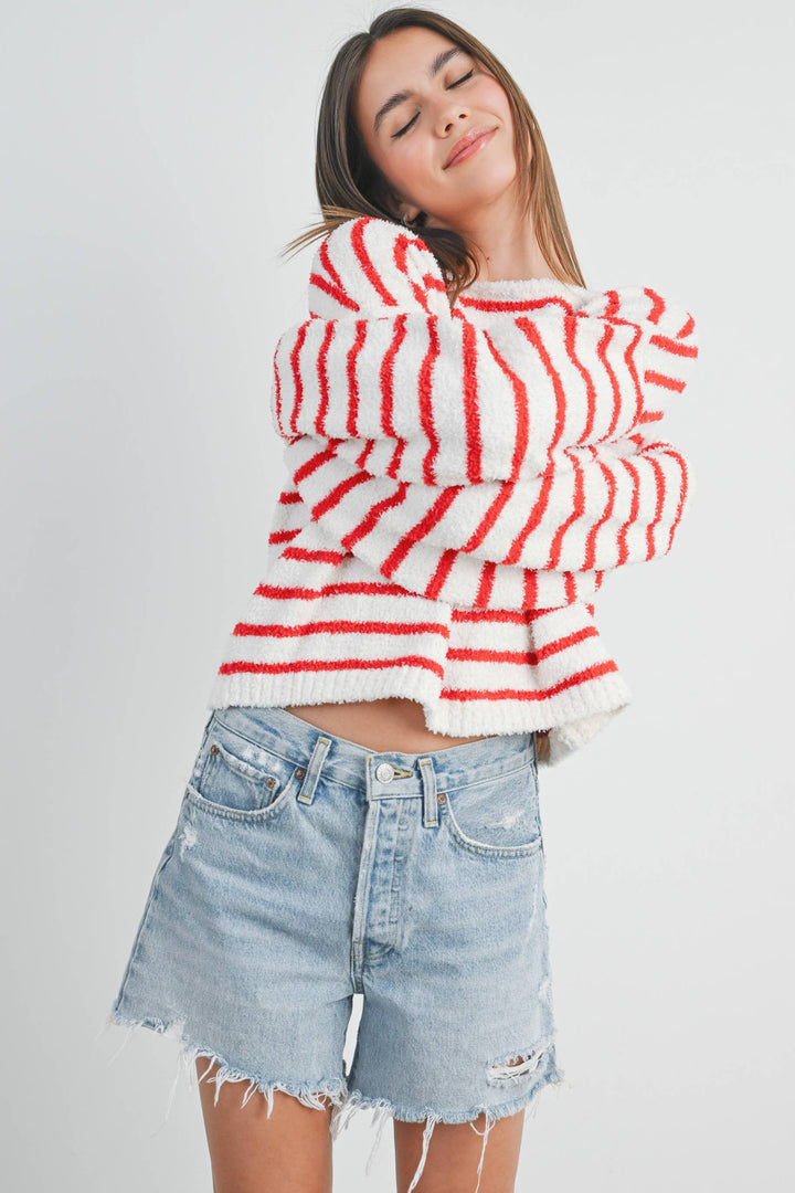 BASIC STRIPED KNIT SWEATER