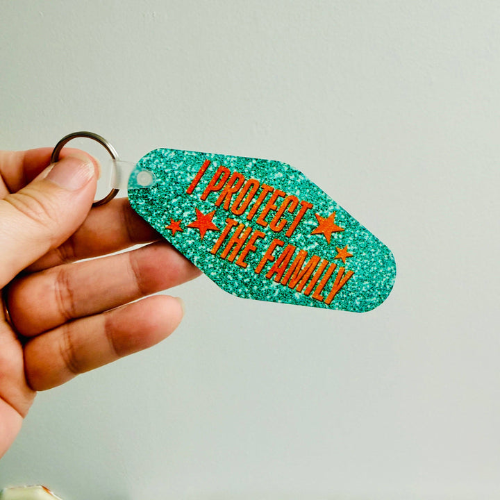 Motel Style Keychain, I Protect The Family