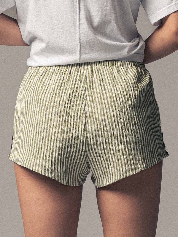 Crinkle Striped Shorts