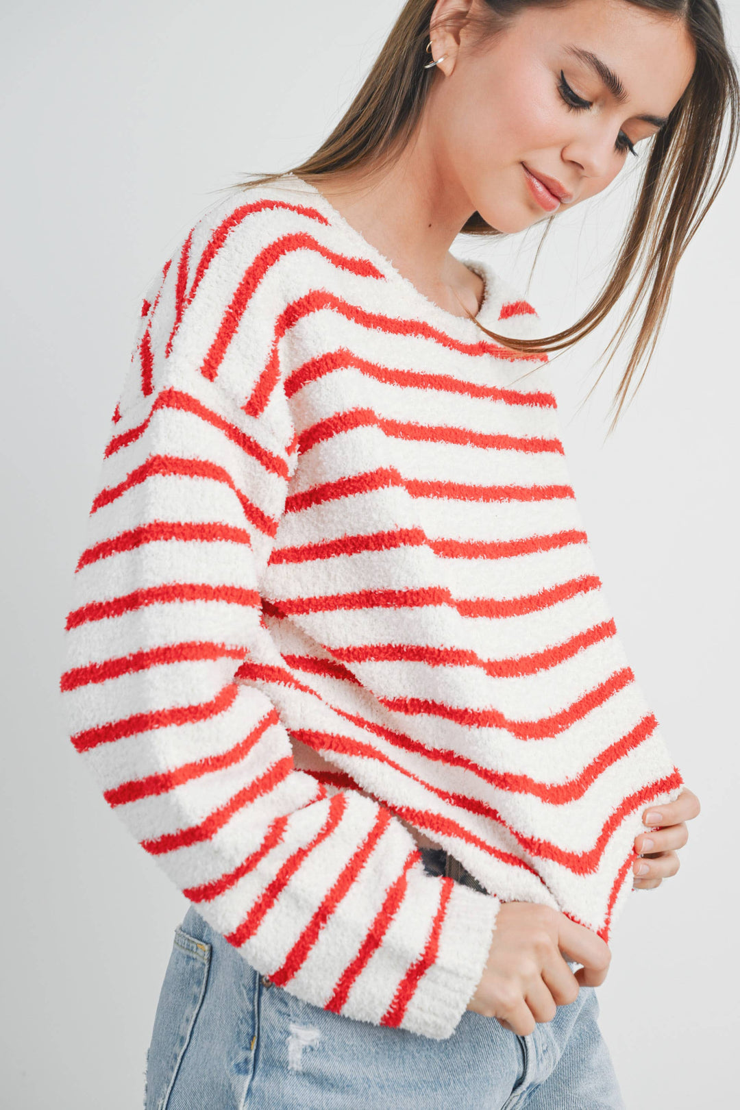 BASIC STRIPED KNIT SWEATER