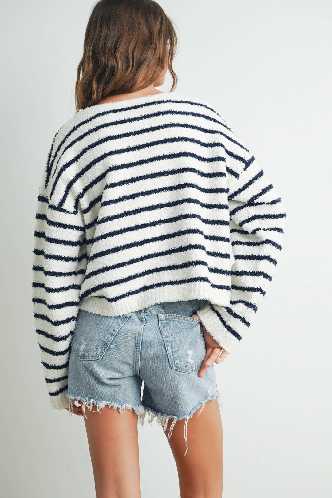 BASIC STRIPED KNIT SWEATER