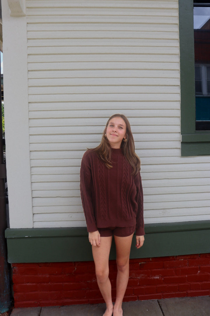 MOCK NECK KNIT SWEATER