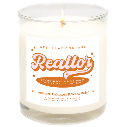 West Clay Company - Realtor Candle | Gifts for Realtors - Bergamot Oakmoss: Box