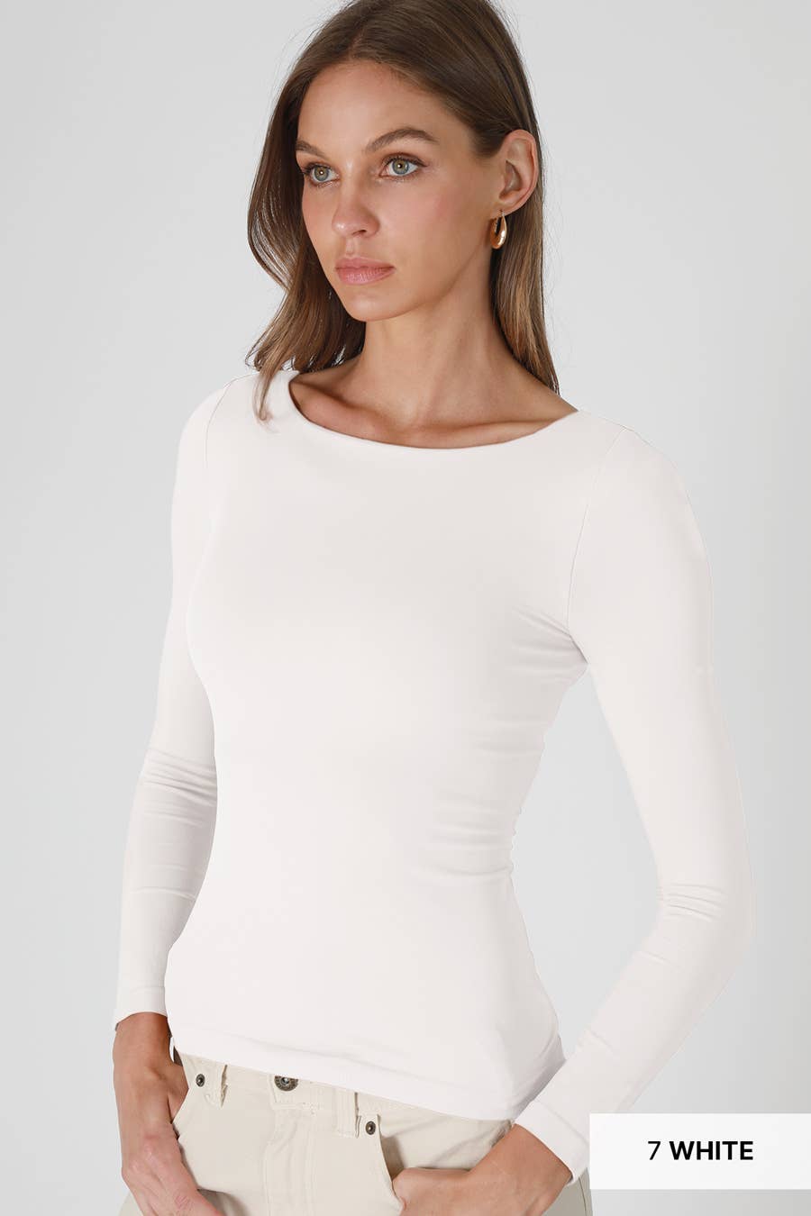 RED Clean Line Boat Neck Top