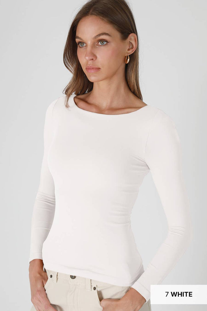 RED Clean Line Boat Neck Top