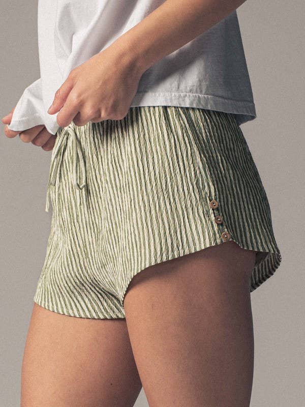 Crinkle Striped Shorts