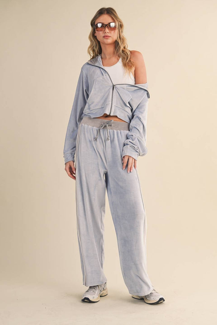 Velour Tracksuit Side Stripe - JACKET