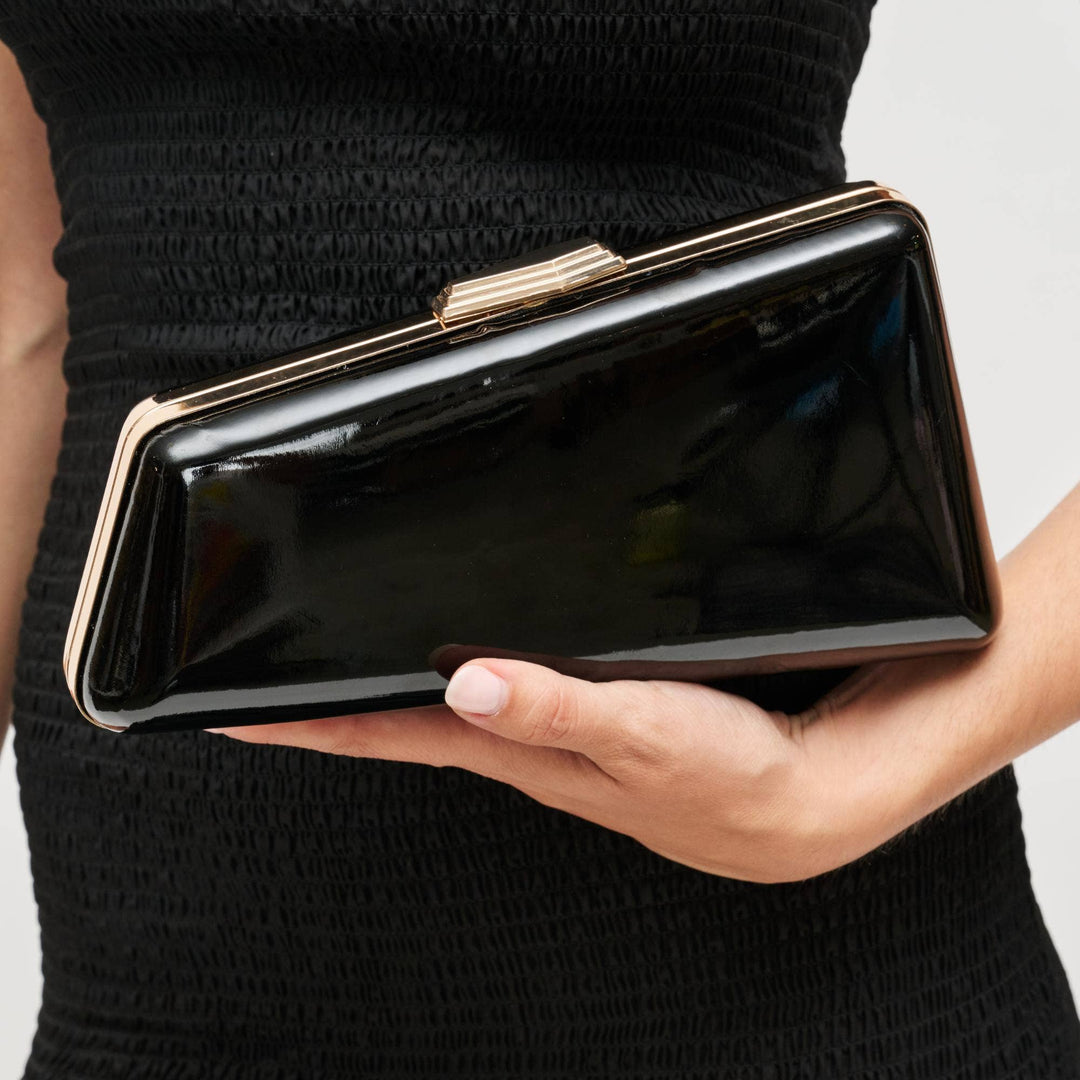 Irene - Patent Asymmetrical Evening Bag: Red