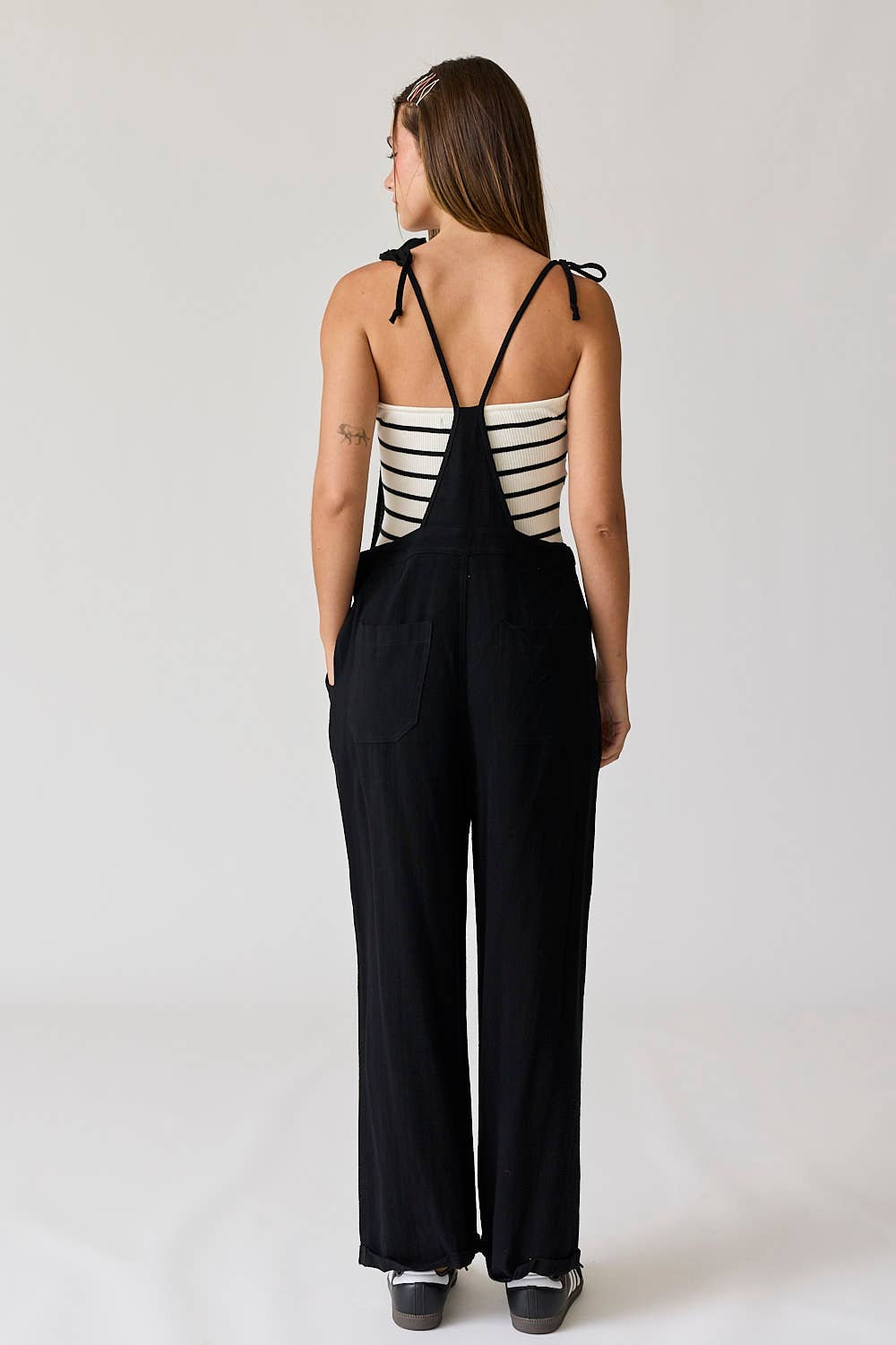 Penny Self Tie Strap Overall Jumpsuit