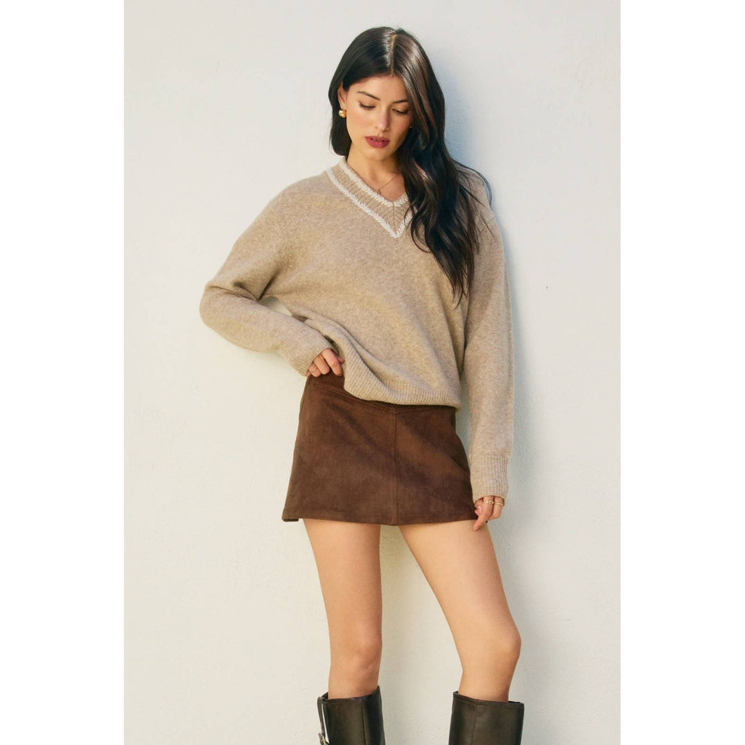 Suede Mini Skirt: DESERT PALM