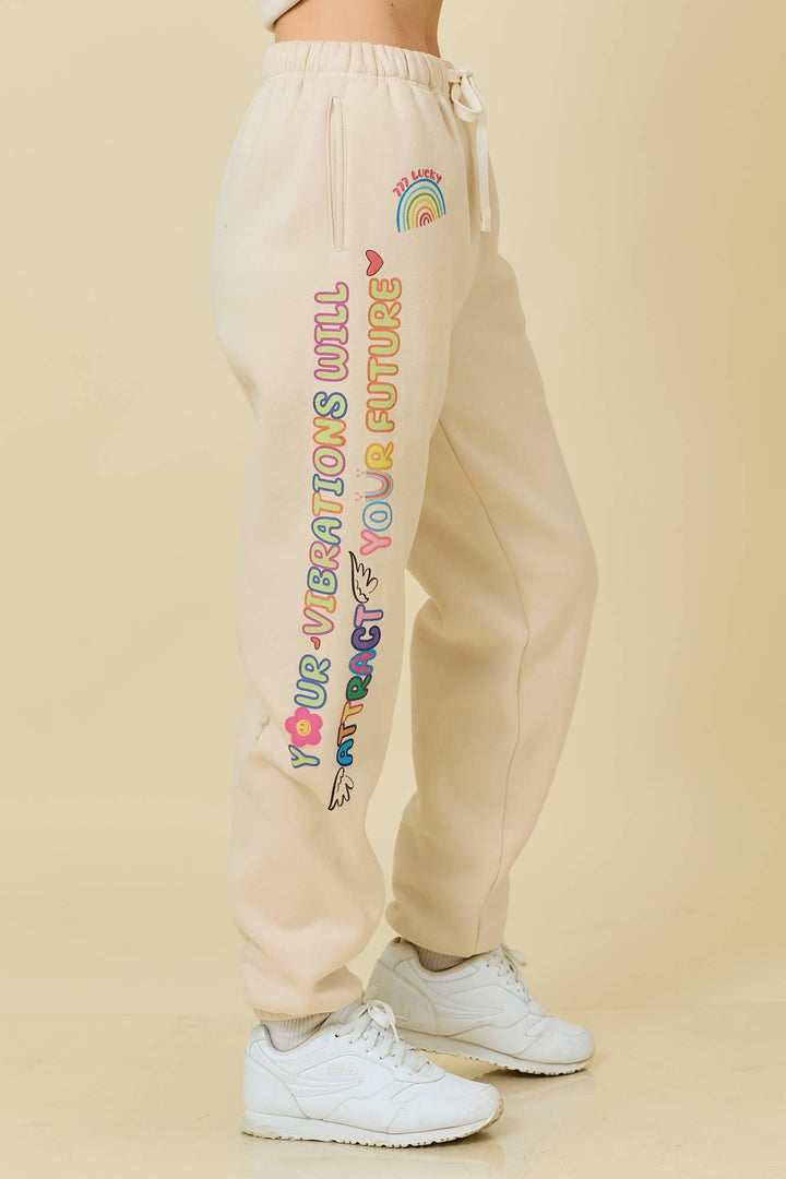 Graphic Printed Sweatpants With Drawstring