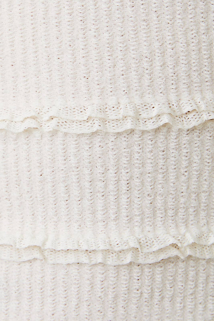 BOAT NECK LONG BELL SLV BRUSHED LACE TOP