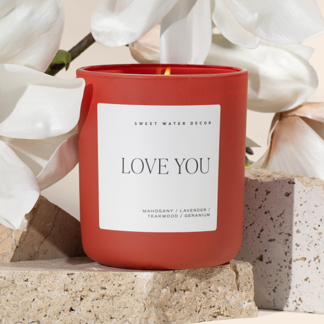 Sweet Water Decor - Love You 15 oz Soy Candle - Valentine's Day Decor & Gifts