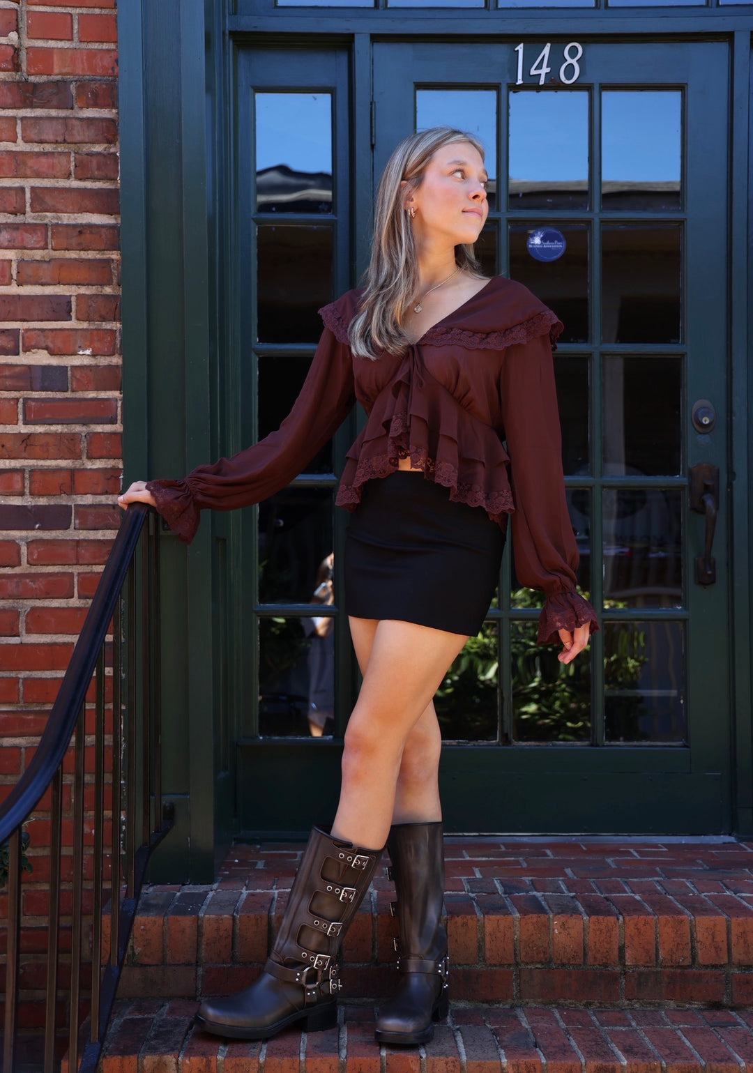 Chiffon Lace Top Detailing