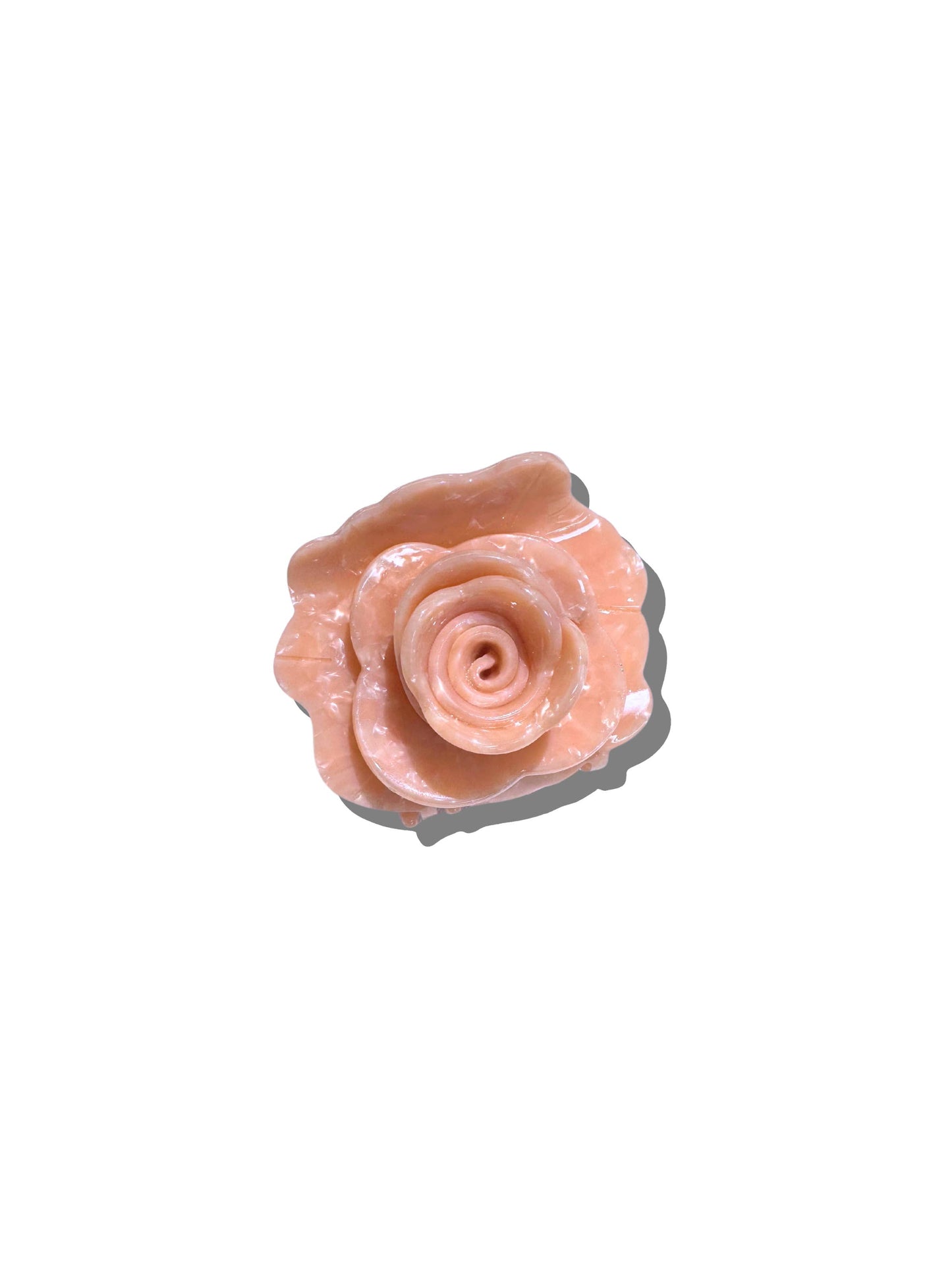 Solar Eclipse - Handmade Origami Rose Flower Claw Hair Clip: Red