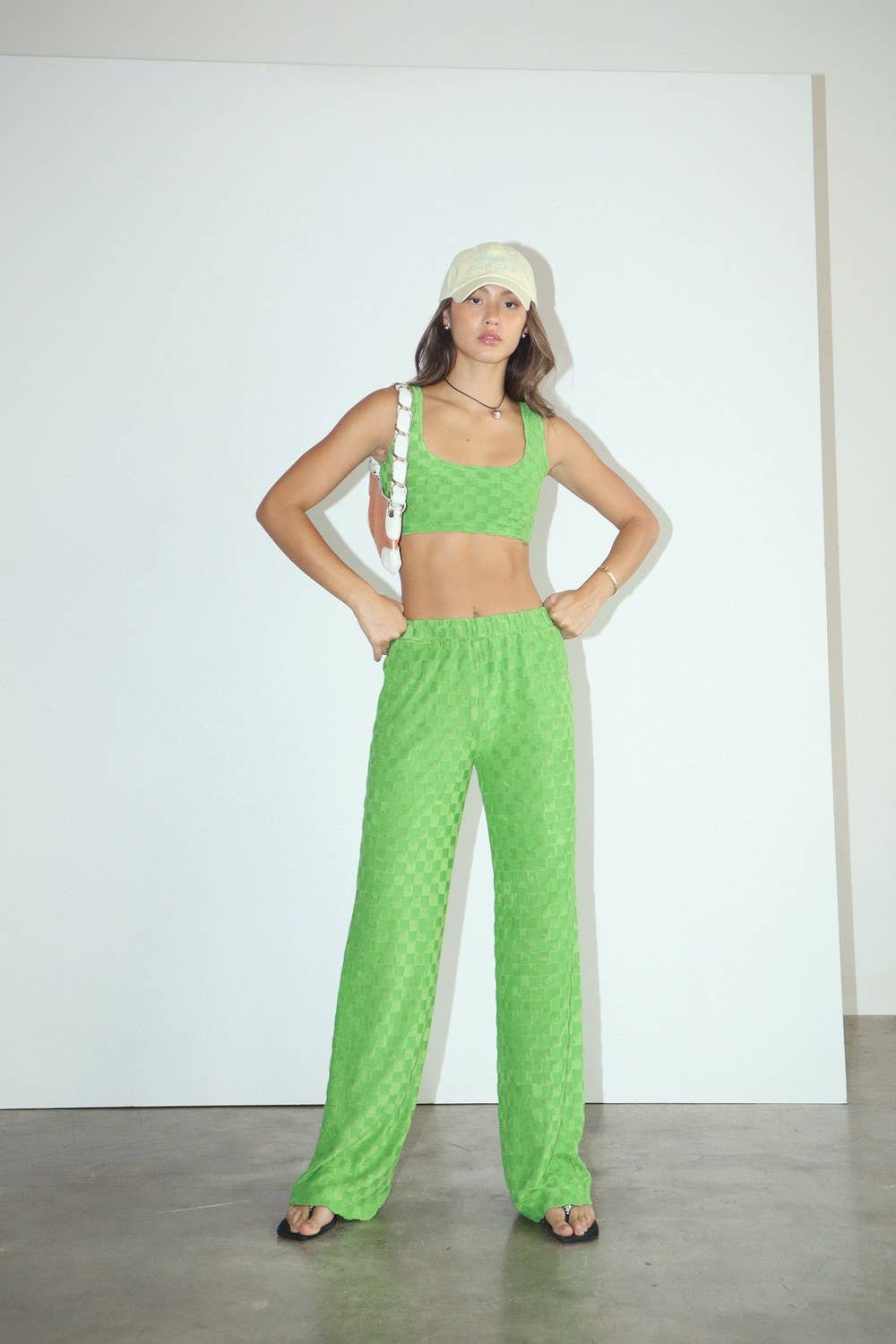 Checker Pants/ LIME