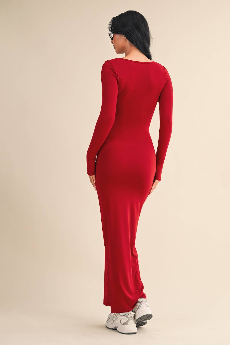 Soft Knit Jersey Maxi Dress: Chocolate