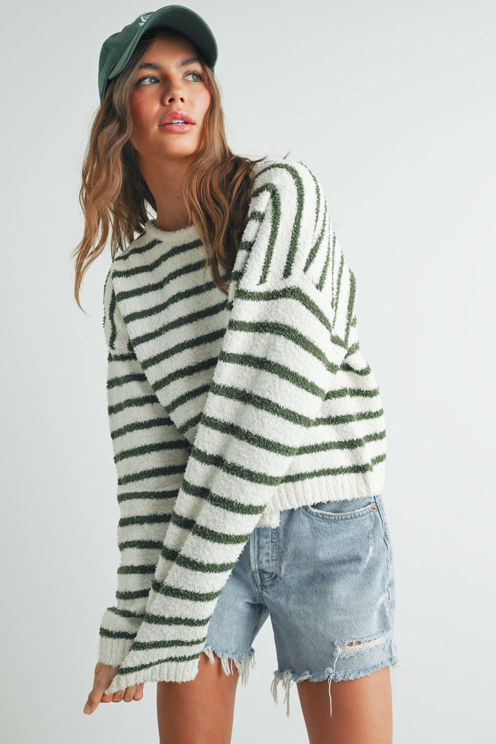 BASIC STRIPED KNIT SWEATER