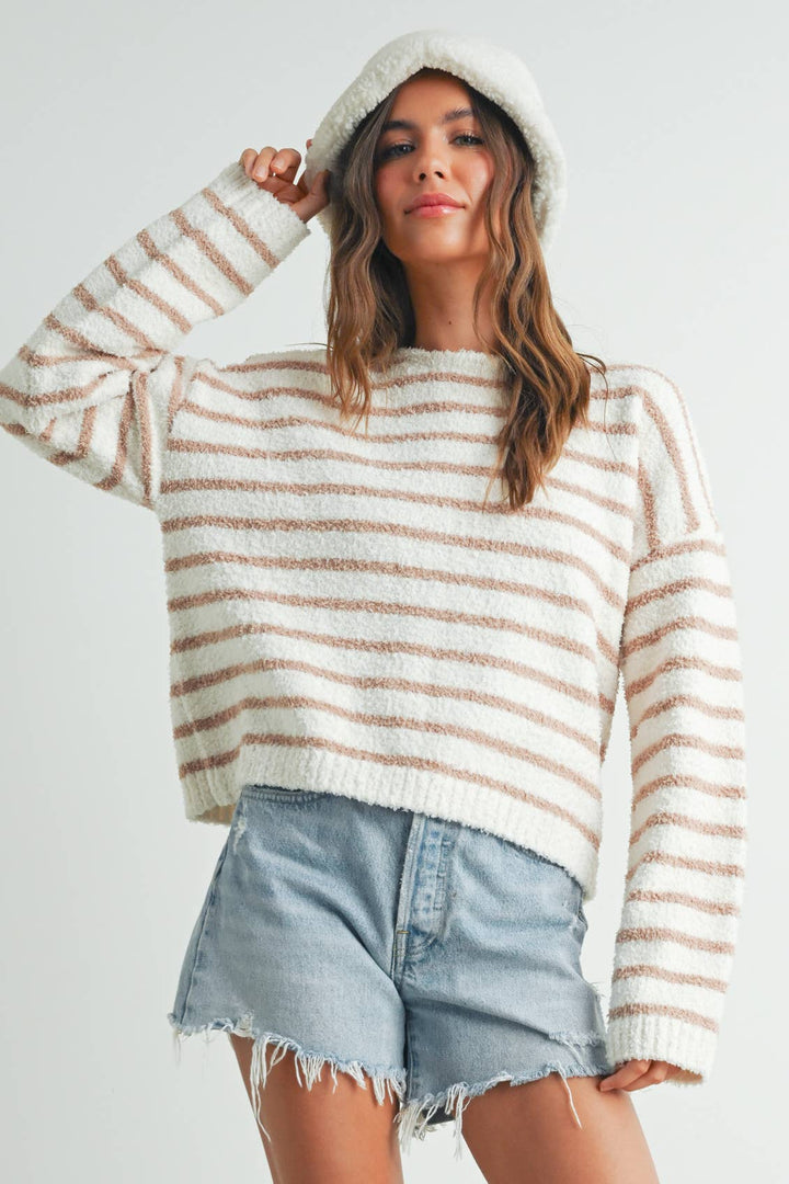 BASIC STRIPED KNIT SWEATER