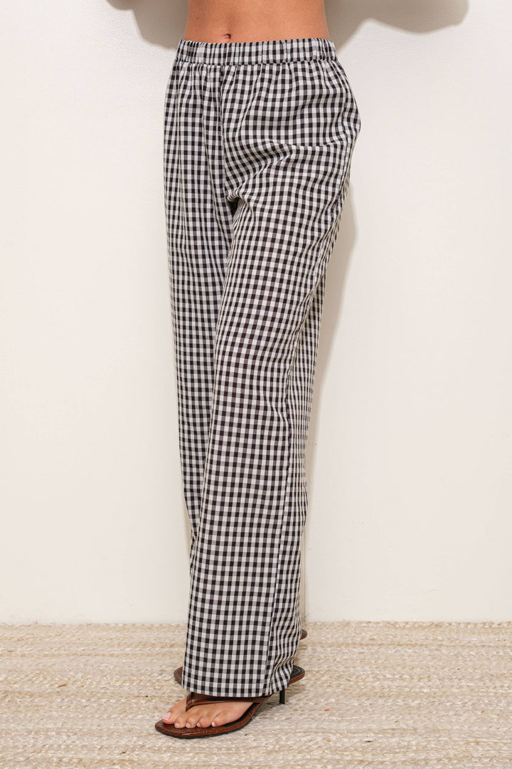 GINGHAM RELAXED PANTS