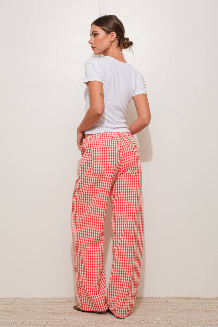 GINGHAM RELAXED PANTS