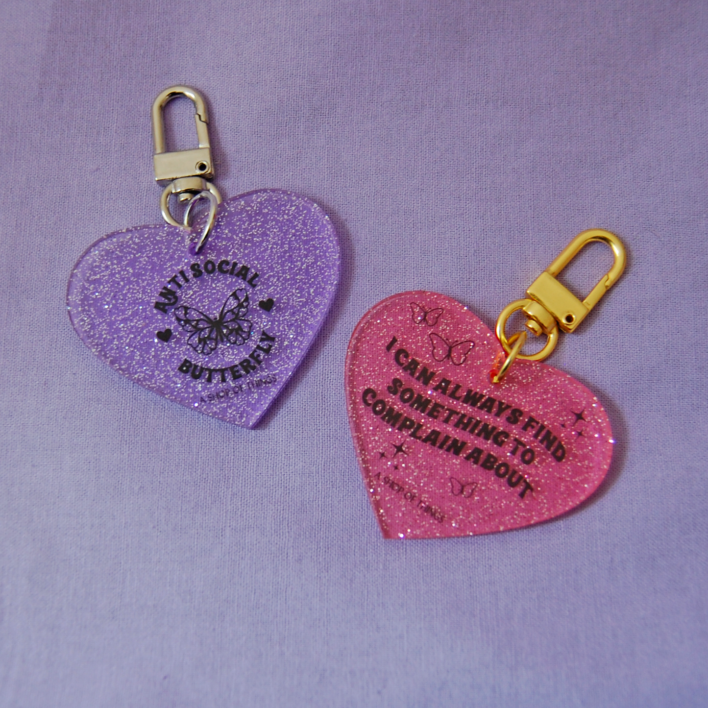 A Shop of Things - Complain glitter heart keychain