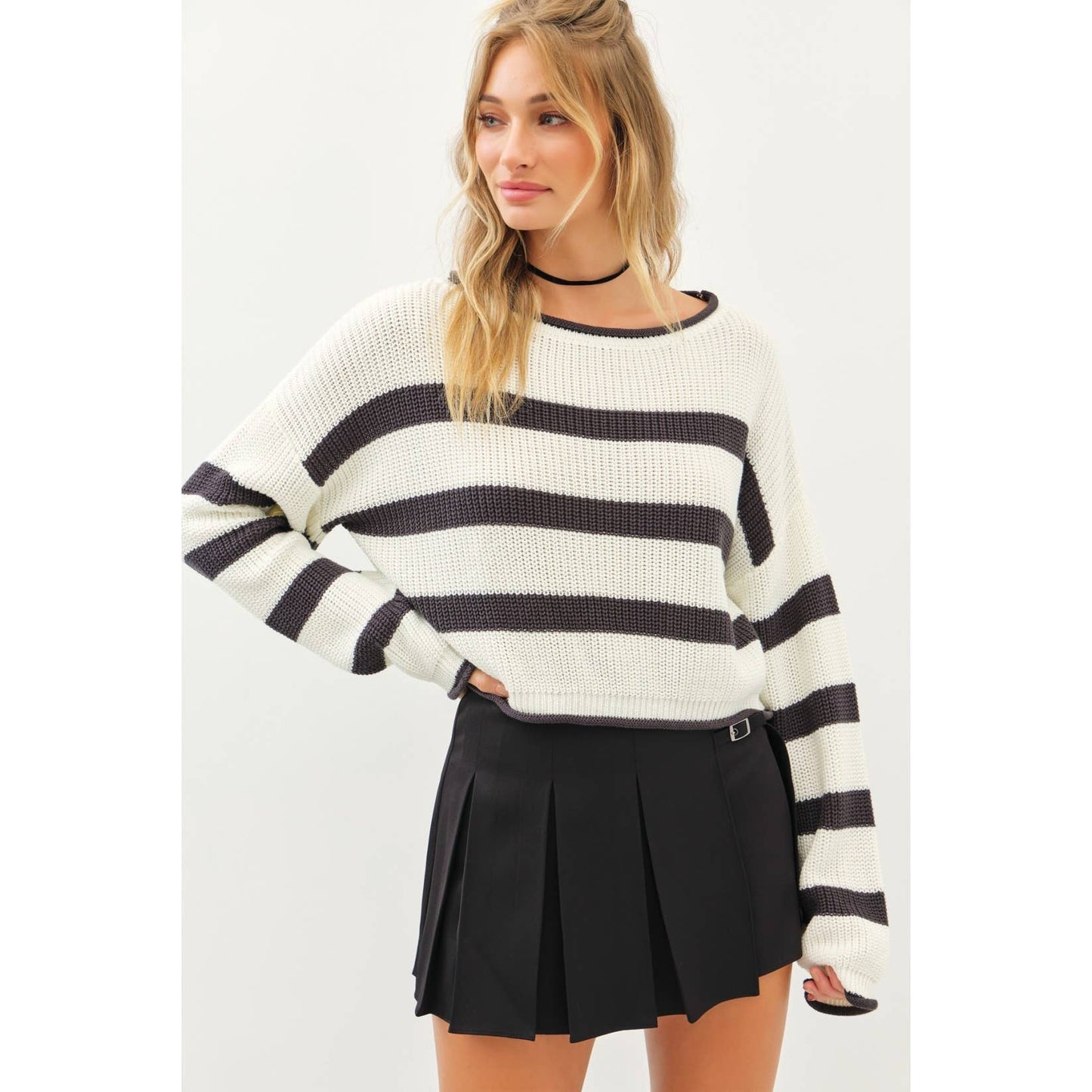 SUPER SOFT OVERSIZED STRIPE SWEATER