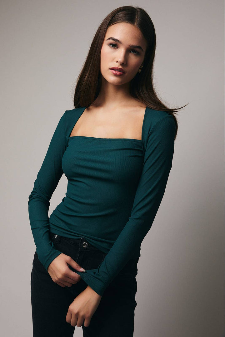 EVERGREEN LONG SLEEVE TOP