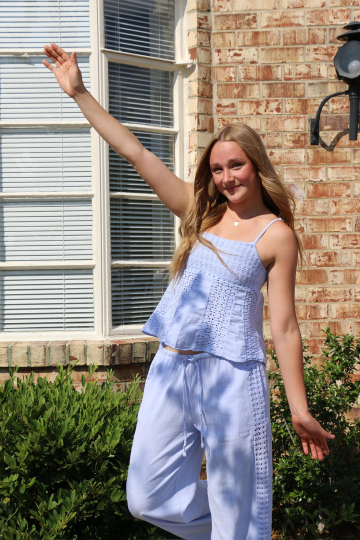 Baby Blue Crochet Tank Top