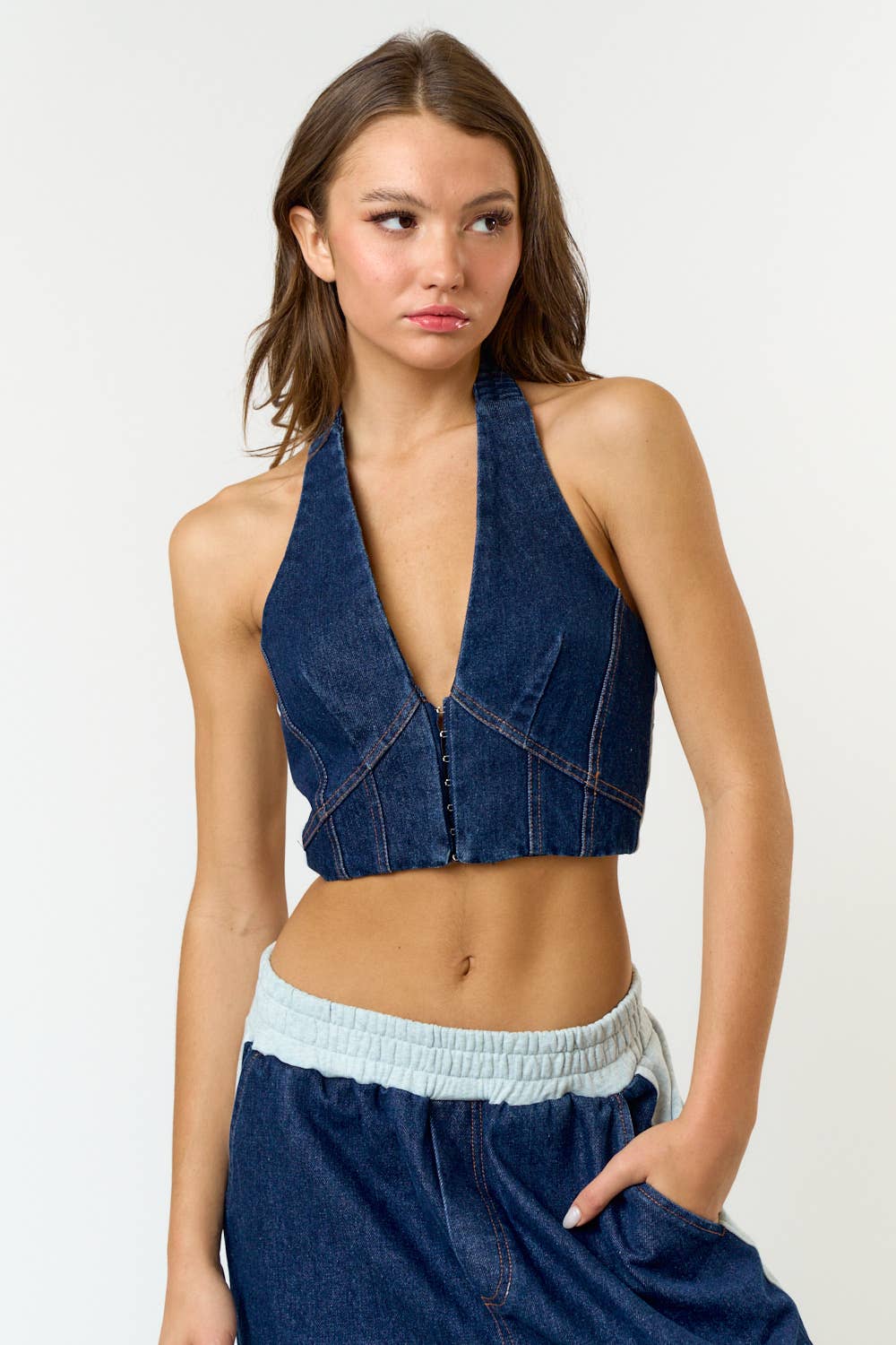 Denim Halter Top