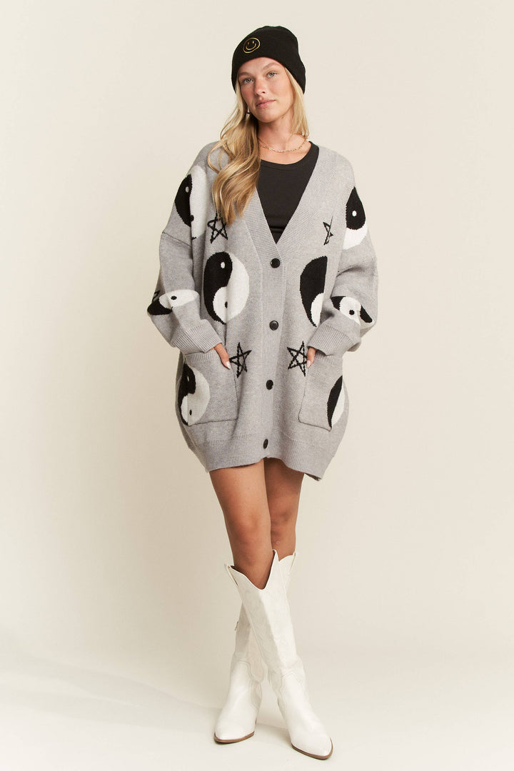 YIN YANG STAR KNIT CARDIGAN