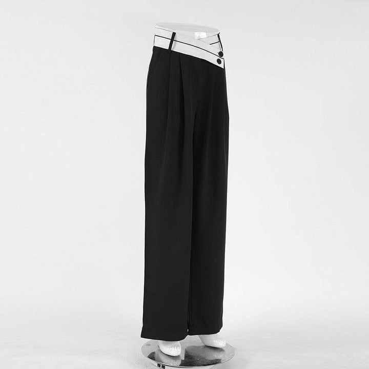 Black Split High Waist Wide Leg Loose Ladies Pant