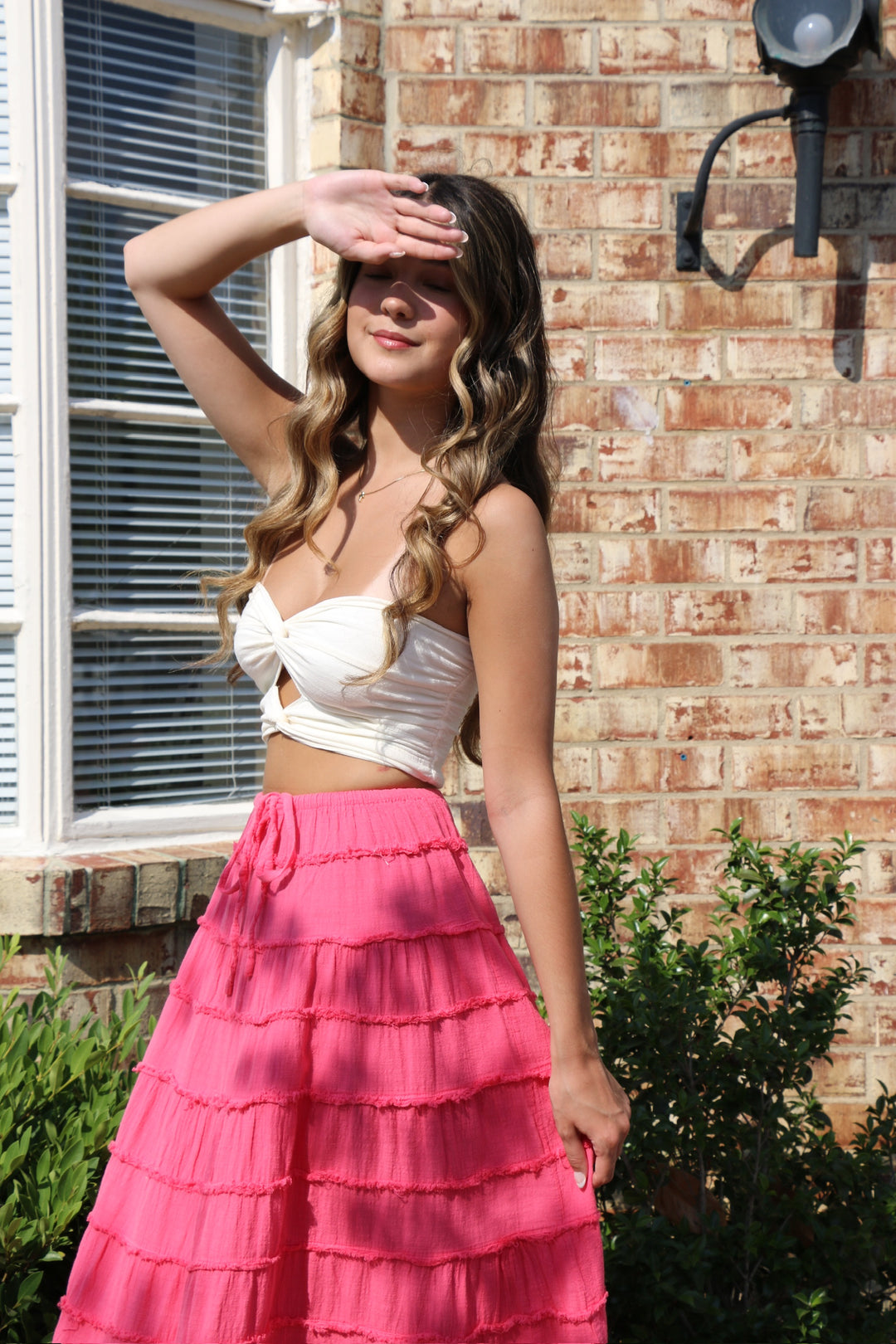 Raspberry Flowy Skirt