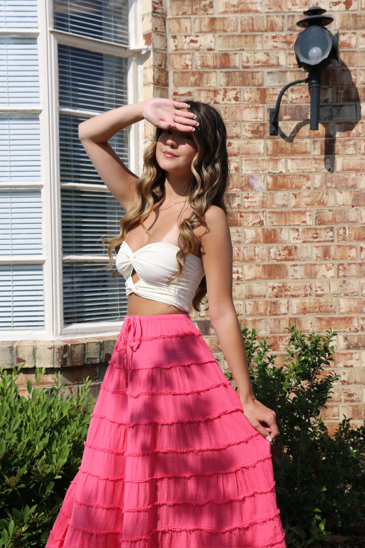 Raspberry Flowy Skirt
