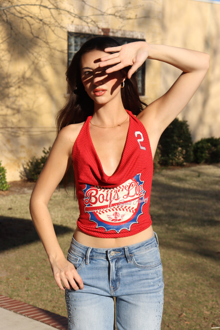 Boys Lie Baseball Halter-Neck Tank