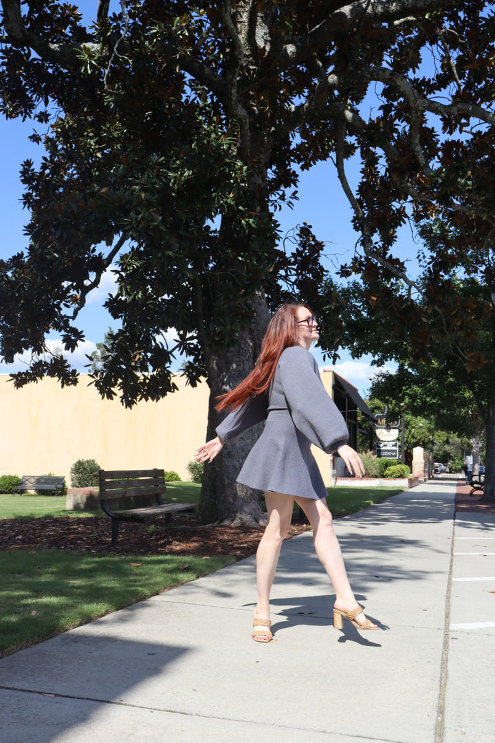Balloon Sleeve Sweater Dress
