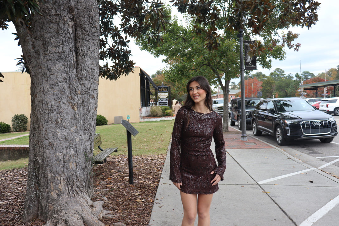 Espresso Sequin Dress