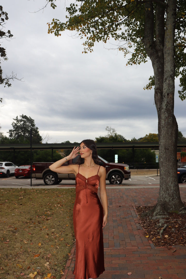 Copper Silk Dress