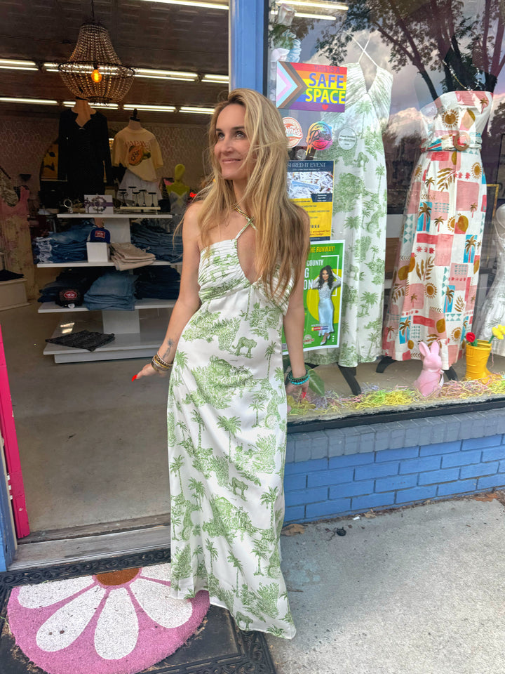 Safari Print Maxi Dress