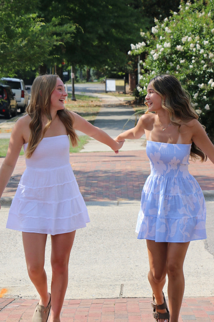 White Women's Short Frayed Dress