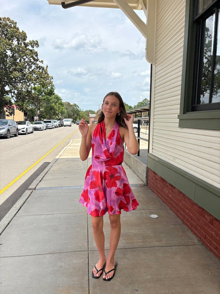Hibiscus Bloom Mini Dress