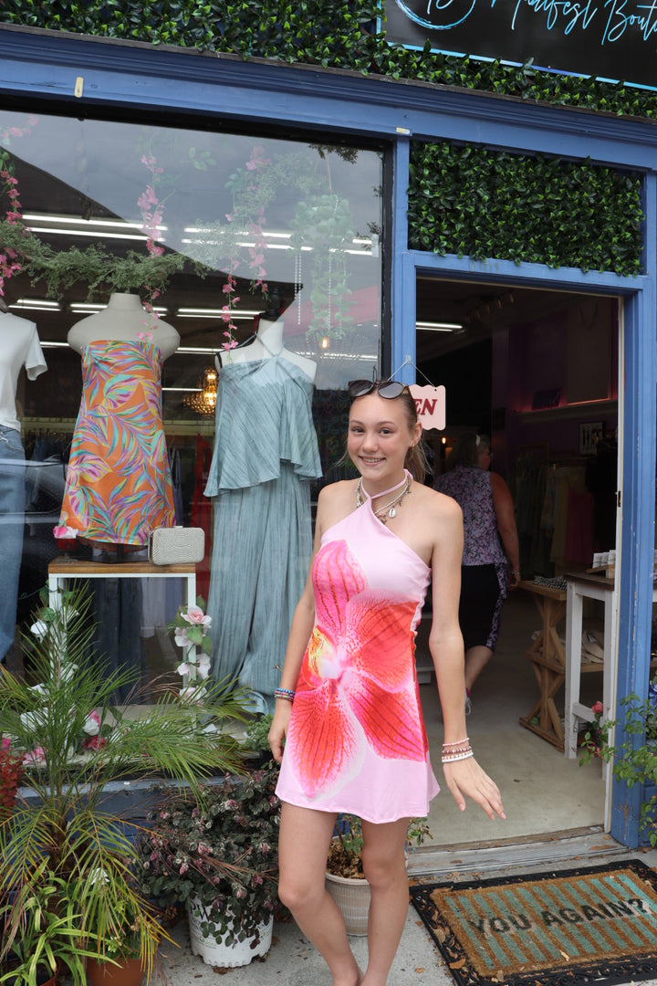 Floral Venezia Halter Mini Dress