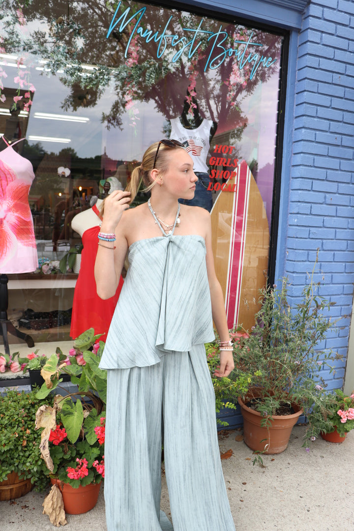 Linen Watercolor Halter Tank
