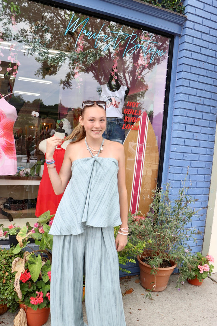 Linen Watercolor Halter Tank