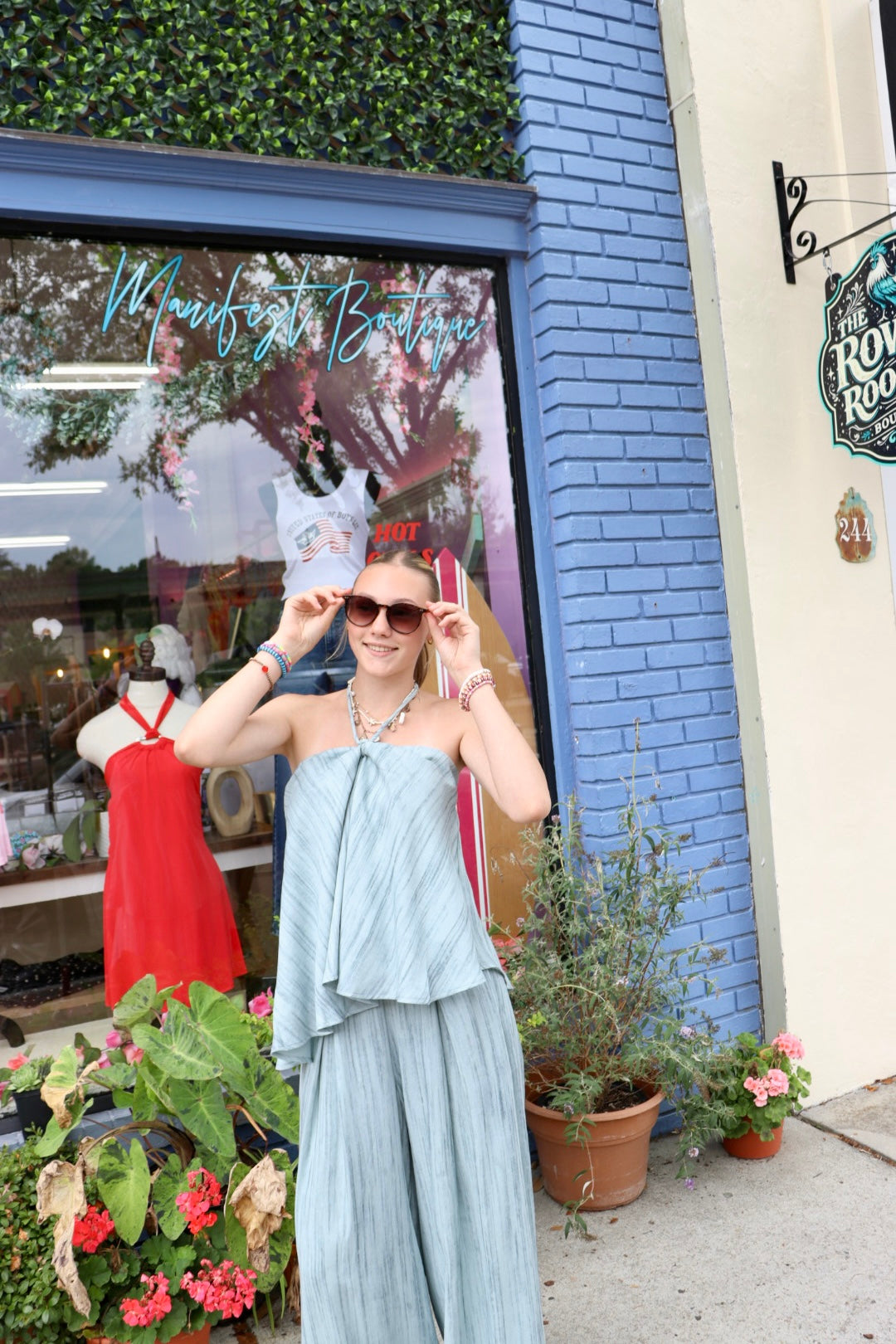 Linen Watercolor Wide Leg Pants