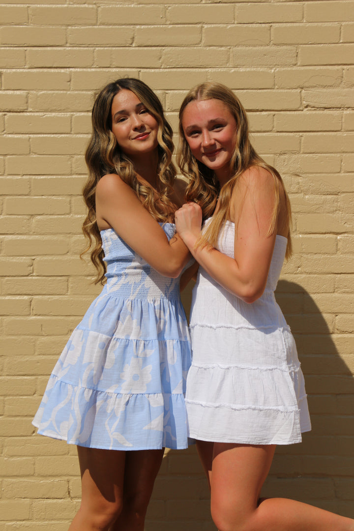 White Women's Short Frayed Dress