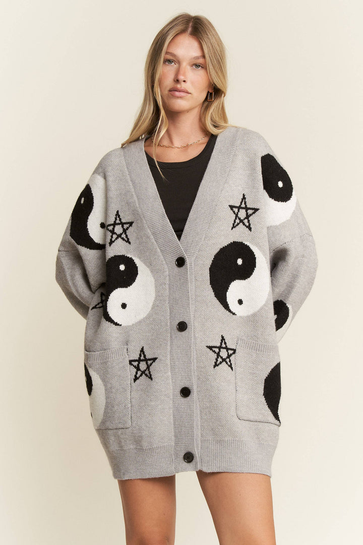 YIN YANG STAR KNIT CARDIGAN
